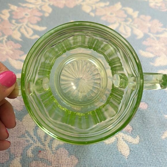 Depression Era Anchor Hocking  Green Glass Sugar Bowl 1930’s - Picture 3 of 6
